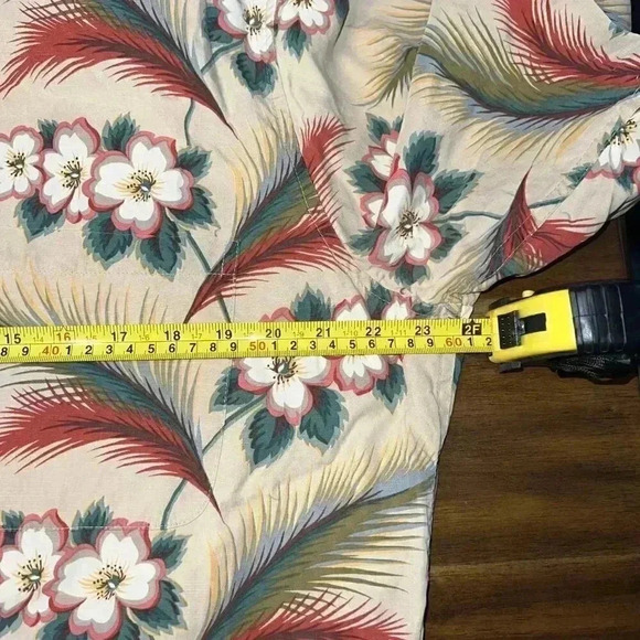 Vintage Reyn Spooner Hawaiian Linen Blend Floral Print S/S Shirt Button Down XL - Picture 7 of 7